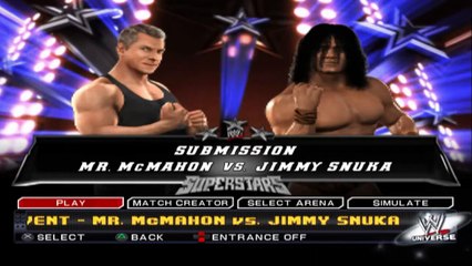 WWE SmackDown vs Raw 2011 Mr. McMahon vs Jimmy Snuka