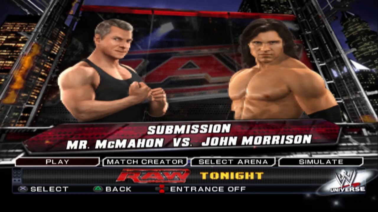 WWE SmackDown vs Raw 2011 Mr. McMahon vs John Morrison