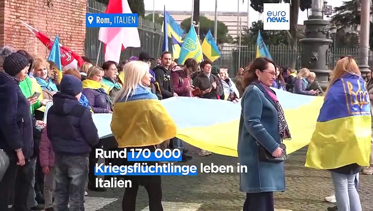 Friedenskundgebungen und Straßentheater: Ukraine-Demonstrationen in Rom und Madrid