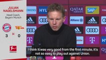 Nagelsmann thrilled with Bayern approach in win over Union