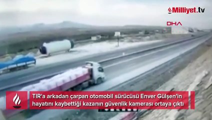 Niğde'de otomobil sürücüsünün öldüğü kaza kamerada