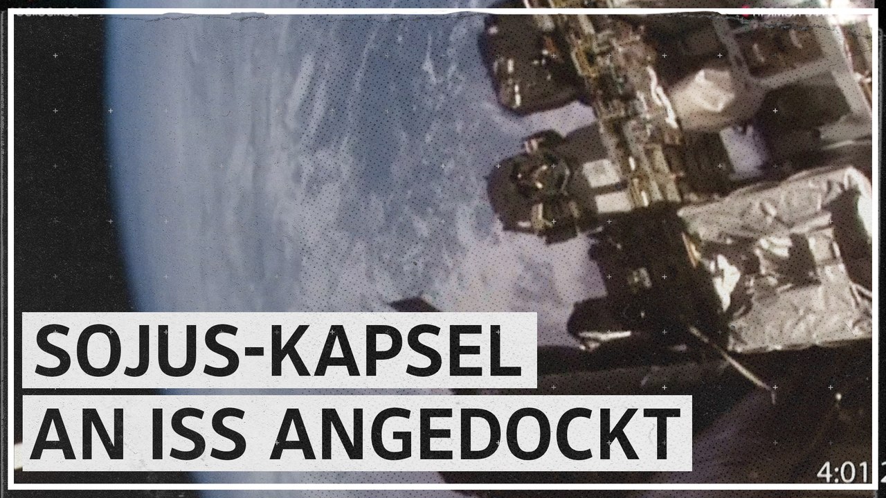 Sojus-Raumkapsel zu Rückholaktion an der ISS angedockt