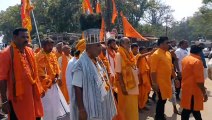 हिंदू स्वाभिमान जागरण पदयात्रा का विभिन्न संगठनों ने किया जोशीला स्वागत, लगते रहे जय श्रीराम के नारे