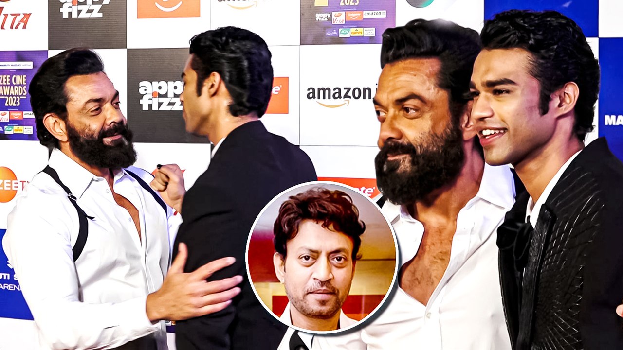 Bobby Deol Hugs Irrfan Khan's Son Babil At Award Function