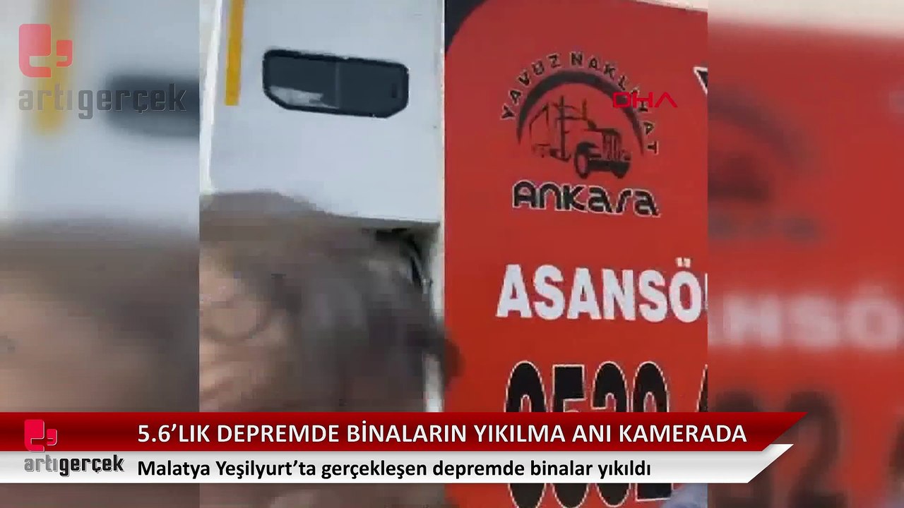 Yeşilyurt'taki 5.6 büyüklüğündeki depremde binaların yıkılma anı kamerada