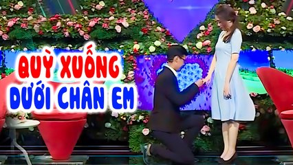 QUỲ DƯỚI CHÂN bạn gái chàng trai VỘI VÃ trao lời cầu hôn MC Quyền Linh HÁ HỐC MỒM I Hẹn Hò Cùng QL
