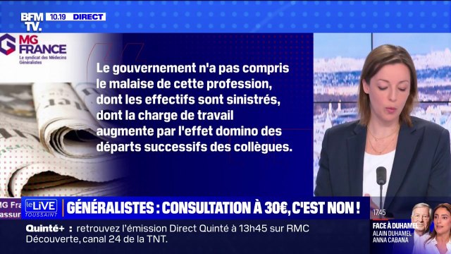 Médecins généralistes: les syndicats rejettent la proposition d'augmenter de 1,50€ les consultations