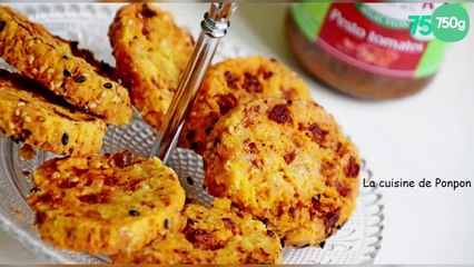 Sablés au pesto de tomates et chorizo