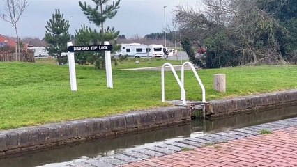 Travellers pitch up at leisure centre after police forced to move riot van which was blockading car park