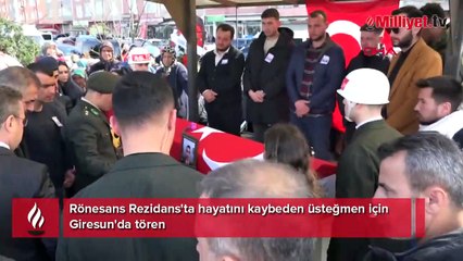 Rönesans Rezidans'ta hayatını kaybeden üsteğmen için Giresun'da tören