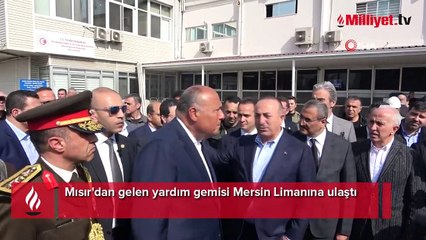 Mısır'dan gelen yardım gemisi Mersin Limanına ulaştı