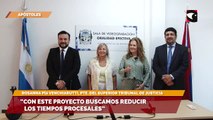 En la inauguración de la sala de oralidad efectiva Venchiarutti indicó que “con este proyecto buscamos reducir los tiempos procesales”