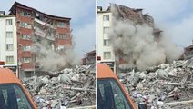 Malatya'da 5.6'lık depremde binaların yıkılma anı cep telefonuna yansıdı: Saniyeler içerisinde yerle bir oldu