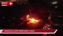 Antakya'da lastik fabrikasında yangın