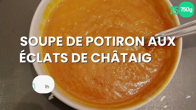 Soupe de potiron aux éclats de châtaignes