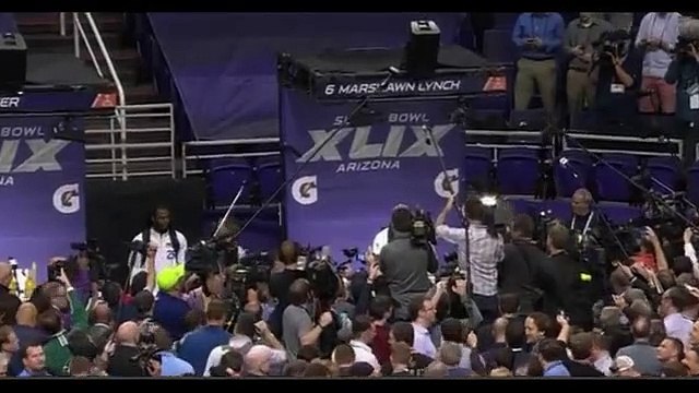 Marshawn Lynch -I'm Just Here So I Won't Get Fined- Super Bowl Media Day 2015 FULL INTERVIEW