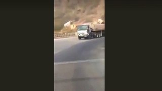 Truck with break fail on motorways.