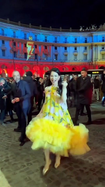 Lucy Liu Welcomes Spring Early in Floral Carolina Herrera Dress