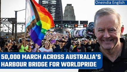 Australia: 50,000 march across Harbour Bridge for WorldPride, Anthony Albanese joins | Oneindia News