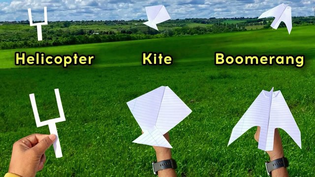 best 3 flying helicopter, how to make best 3 flying plane, helicopter, kite plane, boomerang