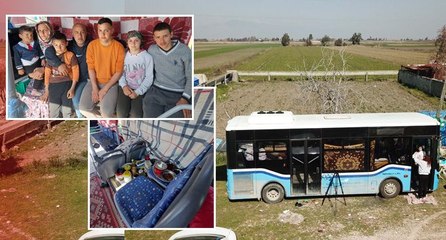 Şoförlük yaptığı otobüs, depremden sonra evi oldu