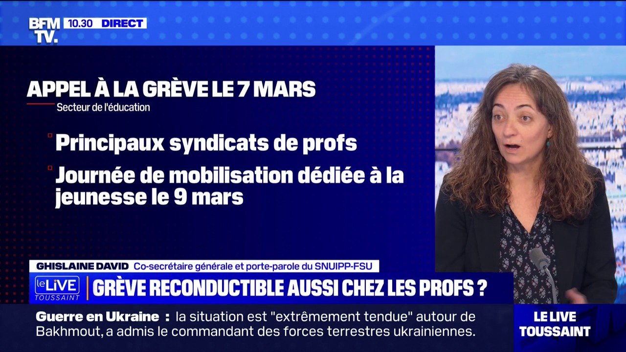 Ghislaine David (SNUIPP-FSU) sur la grève du 7 mars: "On espère que ça sera un mardi noir dans l'Éducation nationale"