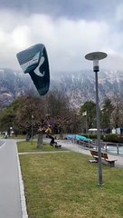 This paragliding wing is a bit different