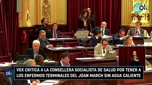 Vox critica a la consellera socialista de Salud por tener a los enfermos terminales del Joan March sin agua caliente