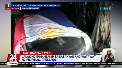 Lalaking ipinantakip sa sasakyan ang watawat ng Pilipinas, arestado | 24 Oras