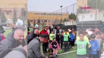 TRT oyuncuları deprem bölgesinde! Gönül Dağı'nın Selami'si çocuklarla maç yaptı