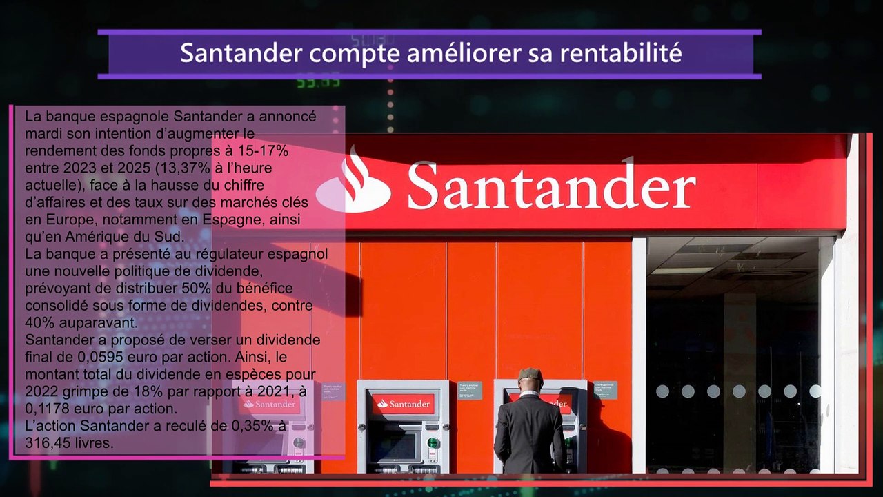 Finaguide. Santander compte améliorer sa rentabilité. 28/02