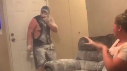'I taste like a biscuit!' - Husband coughs out flour following wife's hilarious vacuum prank