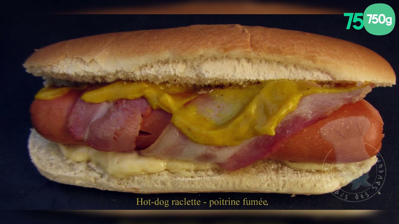 Hot dog raclette poitrine fumée