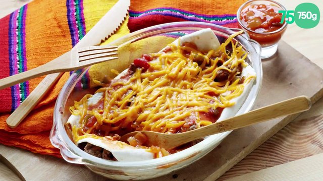 Enchilada bœuf, poivrons et haricots rouges