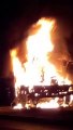 Accident on National Highway, container made of fireball, driver burnt alive