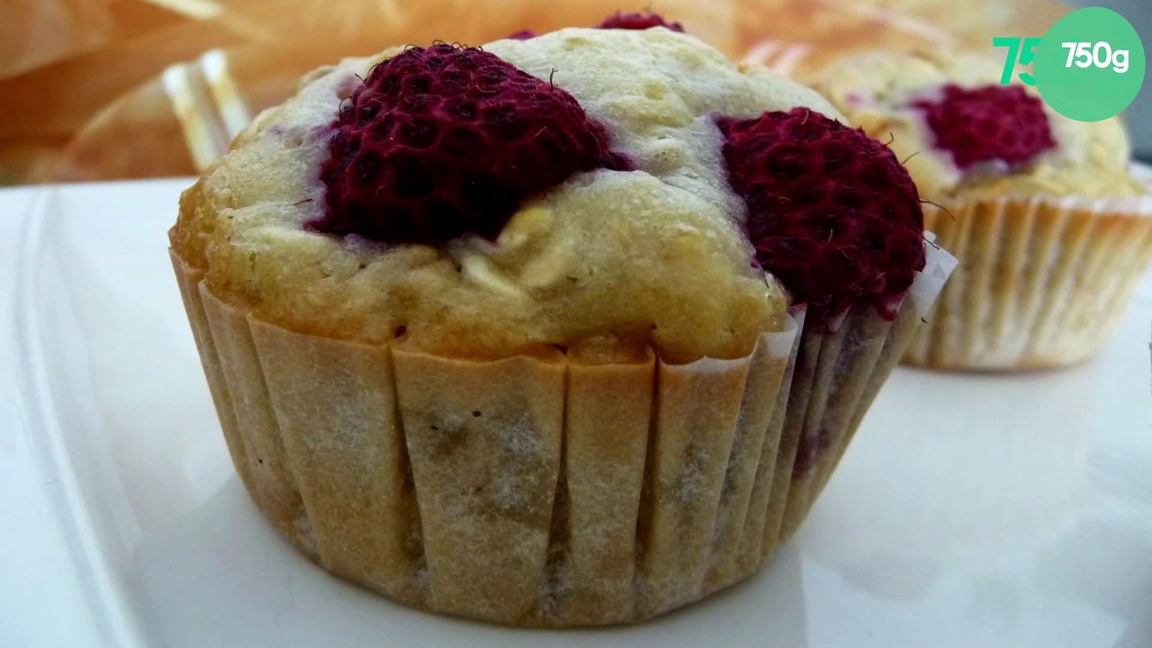 Muffins aux framboises & flocons d'avoine