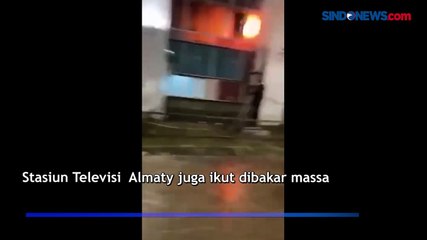Stasiun TV Almaty Terbakar, Granat Kejut Meledak di Kazakhstan