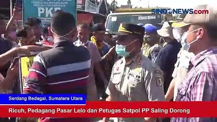 Ricuh, Pedagang Pasar Lelo dan Petugas Satpol PP Saling Dorong