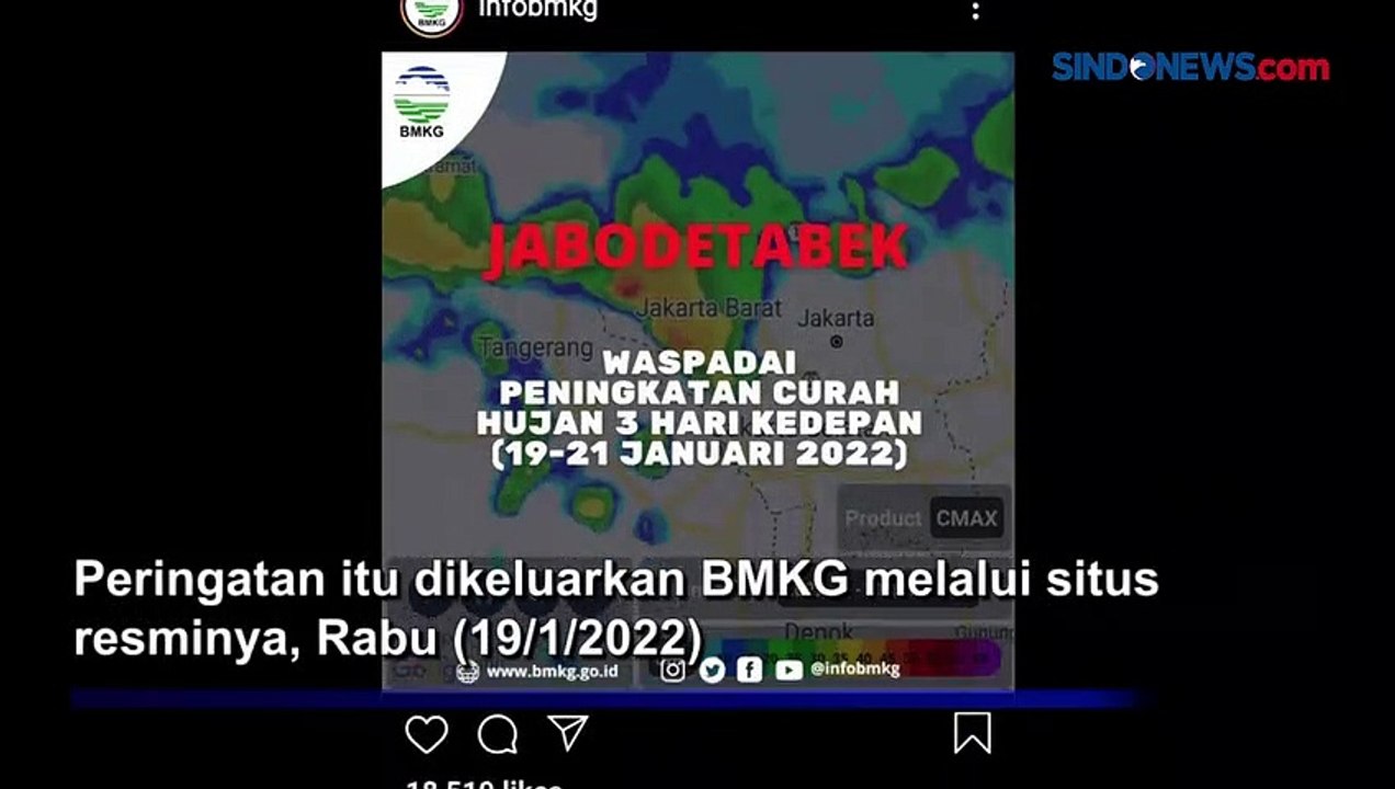 BMKG Prediksi Cuaca Ekstrem 3 Hari Ke Depan Di Jabodetabek - Video ...