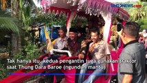 Unik, Traktor Jadi Kendaraan Pengantin di Aceh