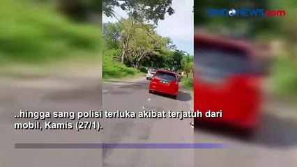 Heroik, Polisi Naik ke Kap Mobil Gagagalkan Perampasan Mobil di Jeneponto