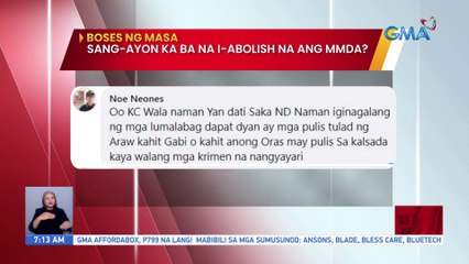 Boses ng Masa: Sang-ayon ka ba na i-abolish na ang MMDA? | UB