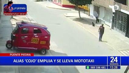 Puente Piedra: Alias "cojo" empuja y se lleva mototaxi