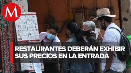 En CdMx, será obligatorio que restaurantes muestren menú afuera de los establecimientos