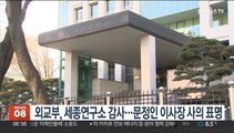 외교부, 세종연구소 감사…문정인 이사장 사의 표명