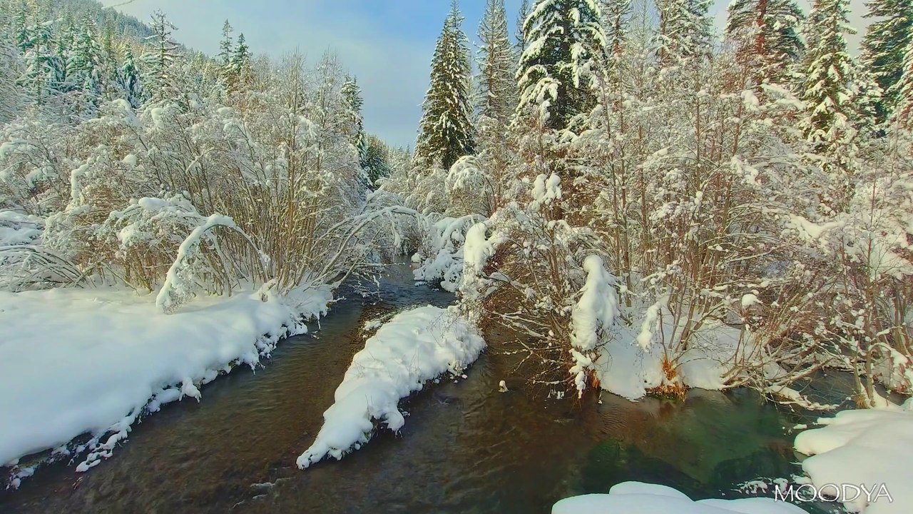 4K HDR TV Video - Lonesome Dove Creek With Winter Snow Falling - Daily Nature Relaxation