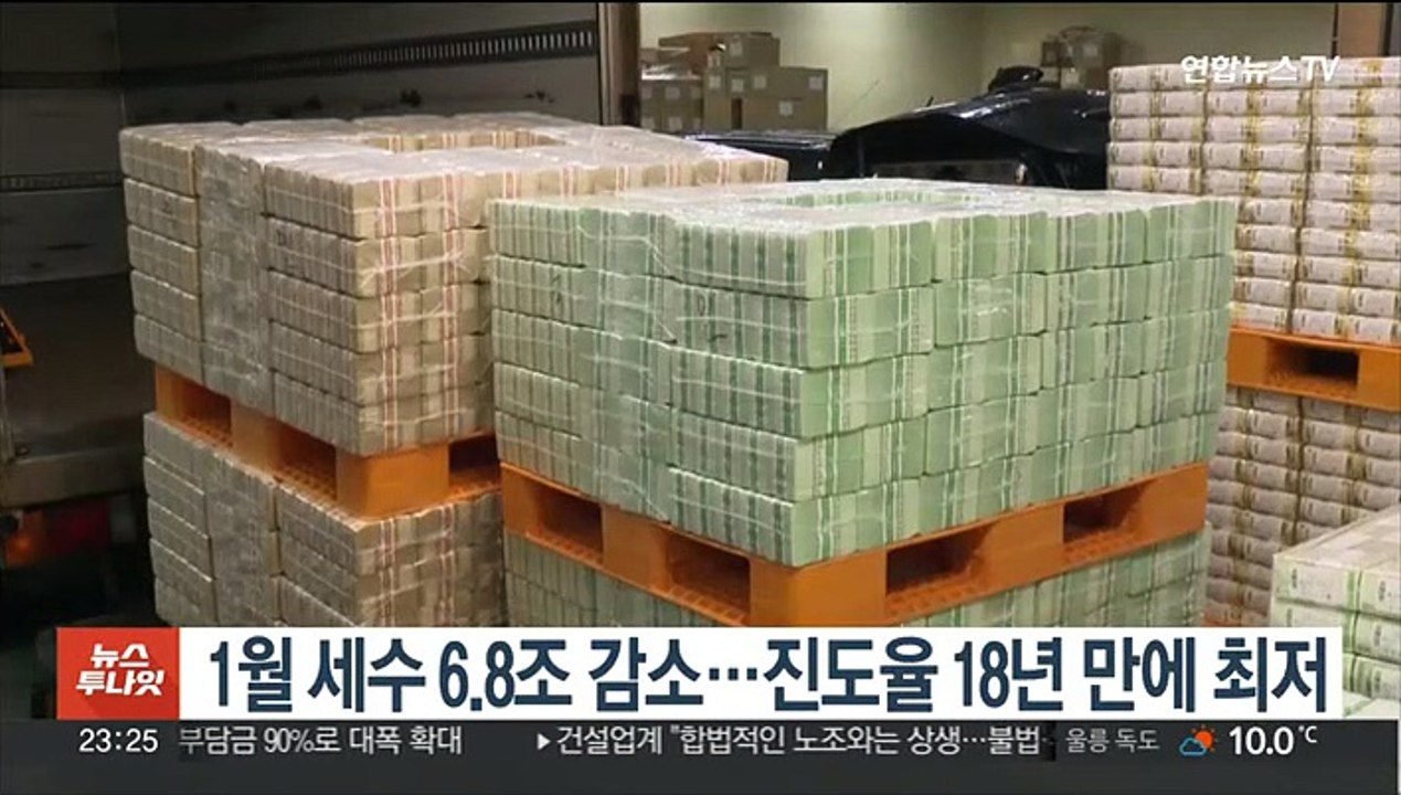 1월 세수 6.8조 감소…진도율 18년 만에 최저