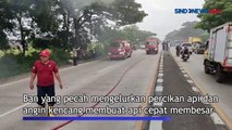 Pecah Ban, Truk Pengangkut Beton Terbakar di Jalur Pantura