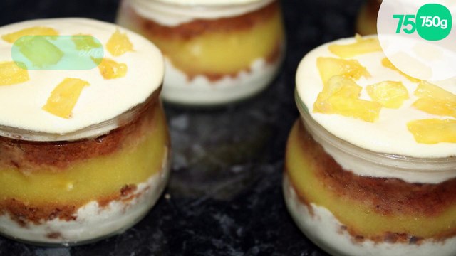 Verrines à l'ananas comme un tiramisu
