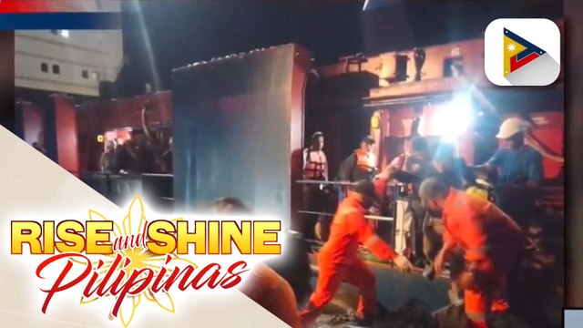 Cargo vessel na may kargang 800-K litro ng diesel fuel, lumubog sa Oriental Mindoro; nakitang oil spill, gagamitan ng oil spill boom